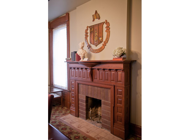 Small Conference Room Cherry Fireplace